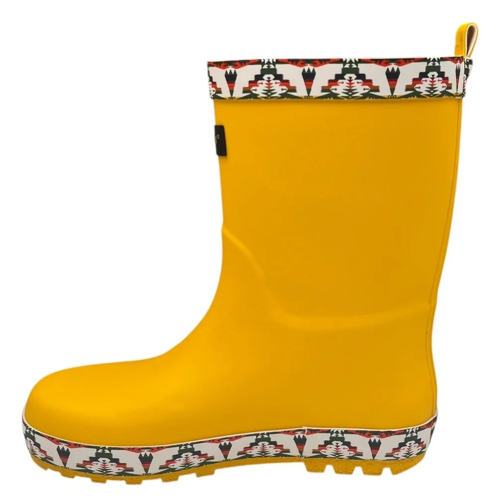 Pendleton Tucson Little Boys Rubber Mid-Calf Rain‎ Boots Size 11/12 Yellow-Multi